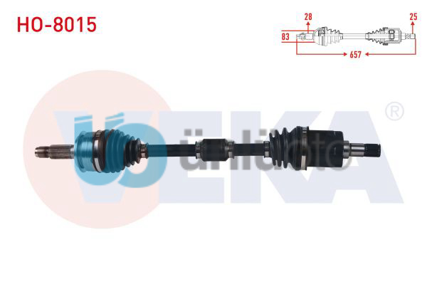 KOMPLE AKS SOL ON HONDA CIVIC X (FC) 1.6i A/T UZUNLUK 657 mm 2016-
