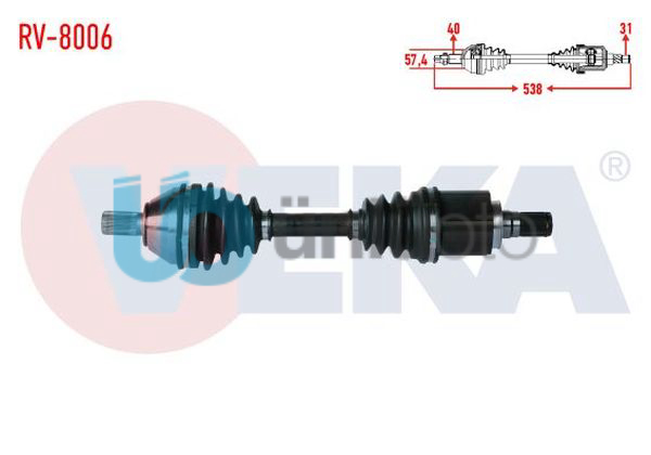 KOMPLE AKS SOL ON LAND ROVER FREELANDER II (FA) 2.2 TD4 A-T UZUNLUK 538 mm 2006-