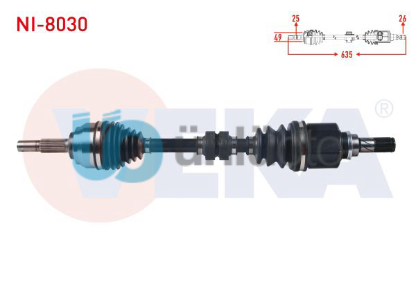 KOMPLE AKS SOL ON NISSAN NOTE (E12) 1.5 DCI M-T UZUNLUK 635 mm 2013-