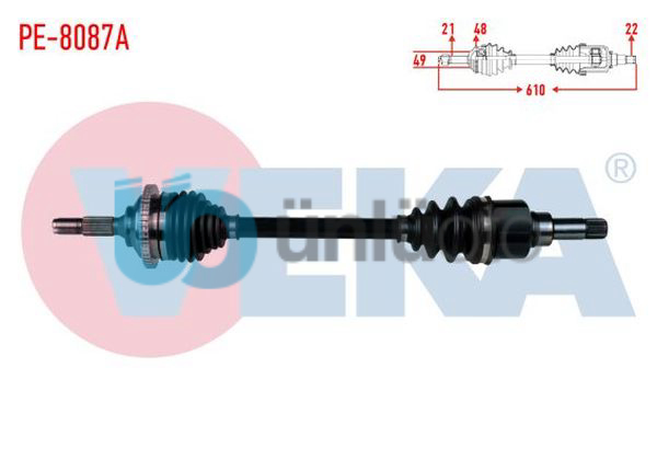KOMPLE AKS SOL ON PEUGEOT 206+ 1.4 HDI ABSLI 48 DIS UZUNLUK 610 mm 2009-