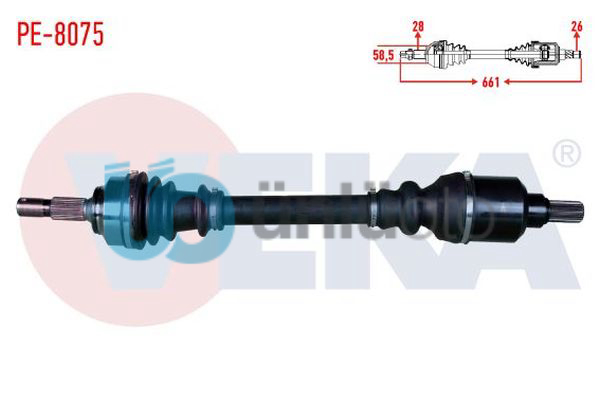 KOMPLE AKS SOL ON PEUGEOT 407 (6D) 2.0i A-T UZUNLUK 661mm 2004-2011