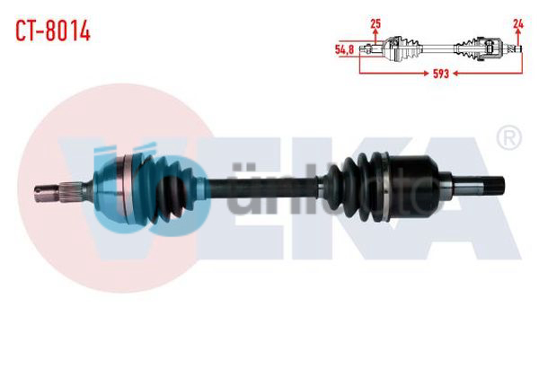KOMPLE AKS SOL ON PEUGEOT PARTNER (5,5F) 1.9 D UZUNLUK 593mm 1996-2008