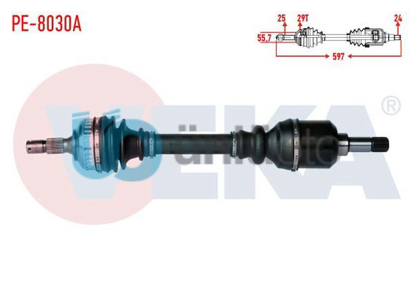 KOMPLE AKS SOL ON PEUGEOT PARTNER (5,5F) 2.0 HDI ABSLI 29 DIS UZUNLUK 597 mm 199