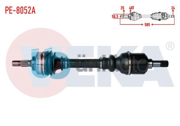 KOMPLE AKS SOL ON PEUGEOT PARTNER (ORTA KASA) 1.6 HDI ABSLI 48 DIS UZUNLUK 585mm