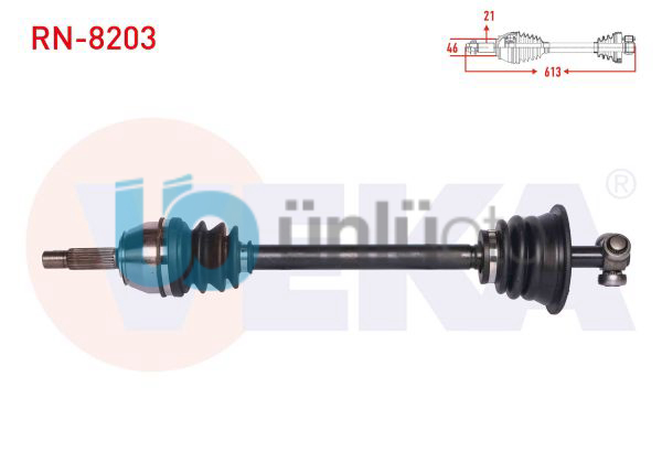 KOMPLE AKS SOL ON RENAULT CLIO I (B/C57,5/357) 1.2 M-T UZUNLUK 613 mm 1990-1998