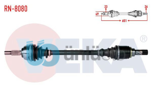 KOMPLE AKS SOL ON RENAULT CLIO III (BR0/1,CR0/1) 1.2i 16v UZUNLUK 651mm  2005-20