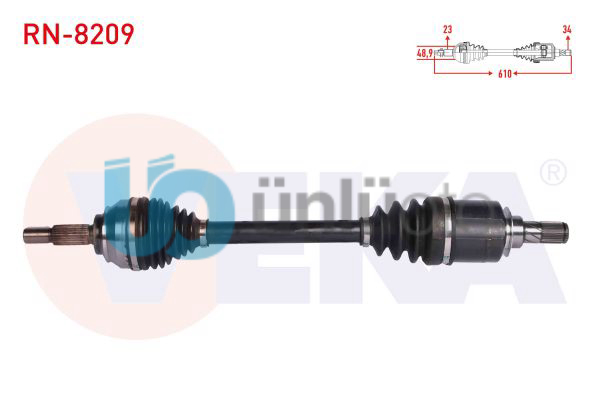 KOMPLE AKS SOL ON RENAULT CLIO IV 1.5 DCI A-T UZUNLUK 610 mm 2012-