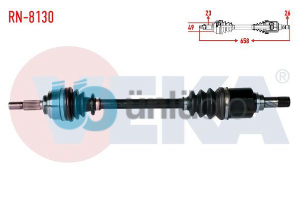 KOMPLE AKS SOL ON RENAULT SYMBOL III (JZ0/1) 1.5 DCI UZUNLUK 658mm 2012-