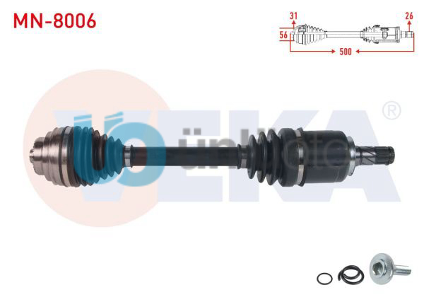 KOMPLE AKS SOL ON UZUNLUK 500mm MINI COOPER (F55) 1.5 - 1.5 D A-T 2013-