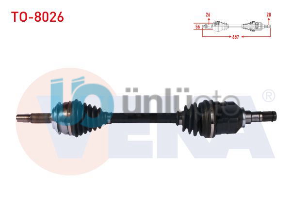 KOMPLE AKS SOL ON UZUNLUK 657 mm TOYOTA YARIS (P13) 1.4 D-4D A-T/M-T 2011-