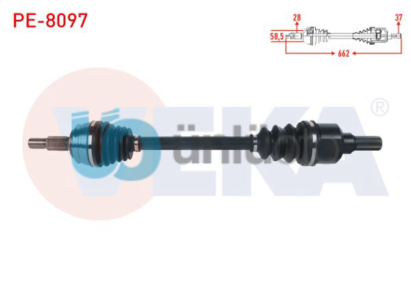 KOMPLE AKS ON SOL UZUNLUK 662mm PEUGEOT 3008 II, 5008 II 2016- /  508 II 2018- /
