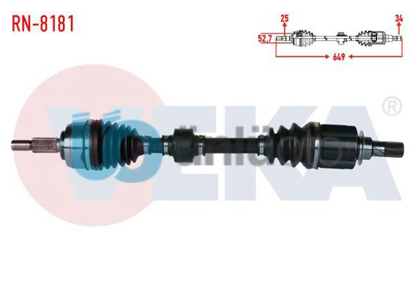 KOMPLE AKS SOL ON UZUNLUK 694mm RENAULT MEGANE IV (BVA6) 1.5 DCI (EURO 6) 6 A-T