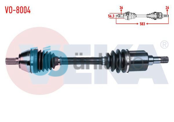 KOMPLE AKS SOL ON VOLVO S40 II (MS) 1.6 D M-T UZUNLUK 583 2004-2012