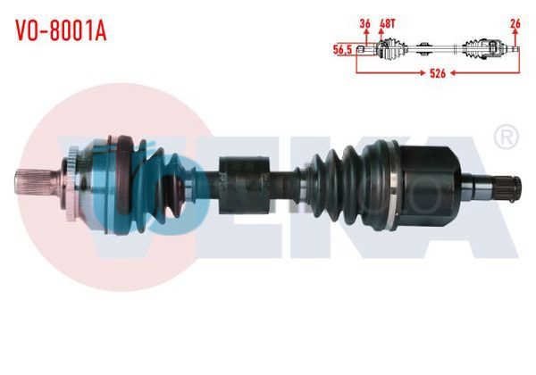 KOMPLE AKS SOL ON VOLVO S60 2.0 T A-T ABSLI 48 DIS UZUNLUK 526 mm 2000-2010
