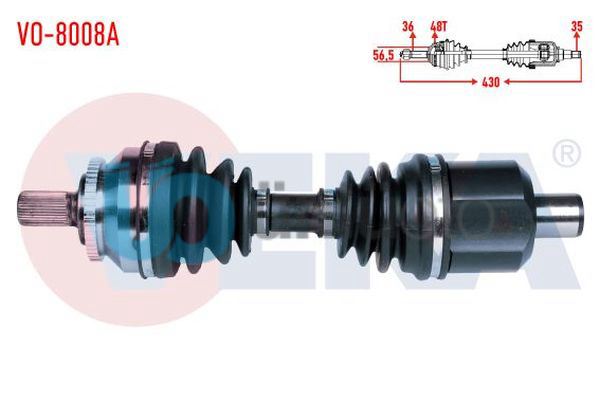 KOMPLE AKS SOL ON VOLVO S80 I (TS, XY) 2.8 T6 A-T ABSLI 48 DIS UZUNLUK 430 1998-