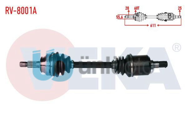KOMPLE AKS SOL-SAG ON LAND ROVER FREELANDER (LN) 1.8 16v ABSLI 60 DIS UZUNLUK 61
