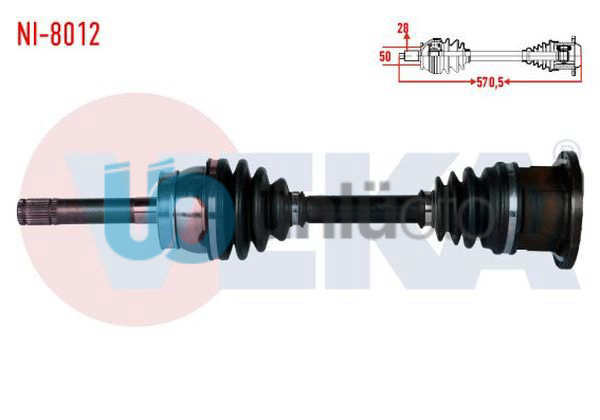 KOMPLE AKS SOL-SAG ON NISSAN PICK UP (D22) 2.5 D 4X4  UZUNLUK 570,5mm 1998-