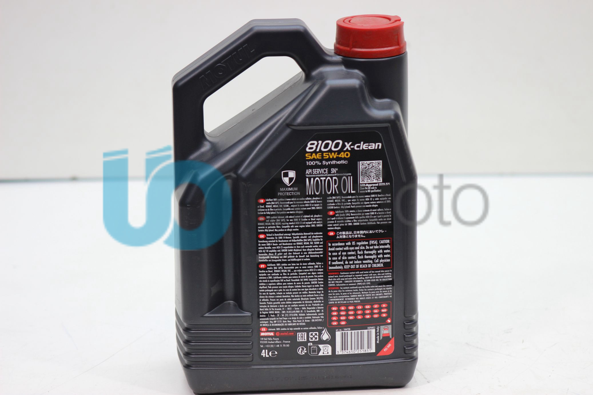 Motul Motor Yağı 5w-40 8100 X-Clean 4 Litre