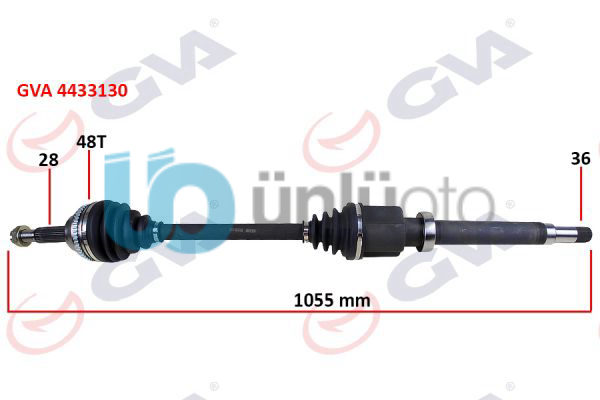 ON AKS KOMPLE SAG TRANSIT V184 2.0TDCI 125PS 00 06 ABS LI 1055mm