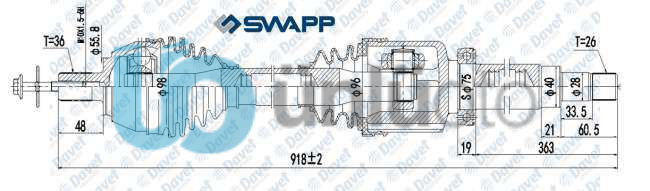 ON AKS SAG VOLVO S40 II 1.6D 0412 - V50 II DUZ VITES   DIS FREZE:36 IC FREZE:26