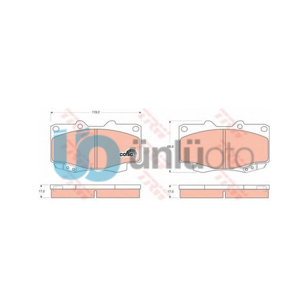 ÖN BALATA TOYOTA HILUX PICKUP 2.5D 2.5D-4D 3.0D-4D 01 07