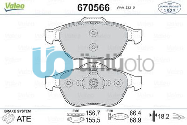 ÖN FREN BALATASI RENAULT LAGUNA II 0105 LAGUNA III 0715 MEGANE II 02