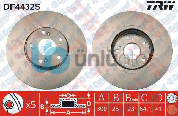 ON FREN DISK AYNASI HAVALI HONDA ACCORD VIII 202 CDTI 204 03-08 (300X5)