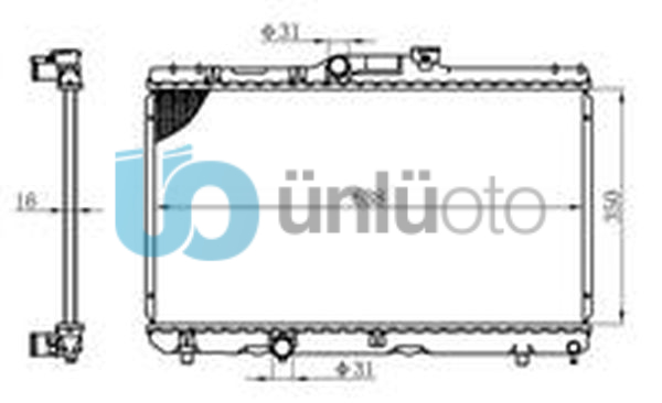 RADYATÖR BRAZİNG COROLLA 92-97 AE 101 AC KLİMASIZ MEK 350x638x16