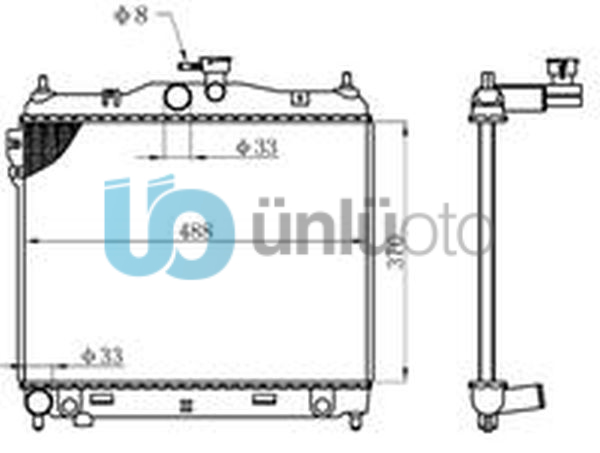 RADYATÖR BRAZİNG GETZ 03-05 1.3-1.6 MEK AC KLİMASIZ 370x488x16