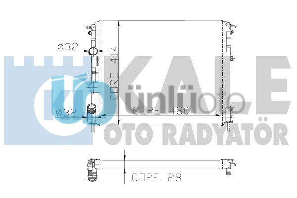 MOTOR RADYATORU CLIO II KANGOO LOGAN 1,2I / 1,4 / 1,5 / 1,6 / 1,9 (478,5X412,5X2