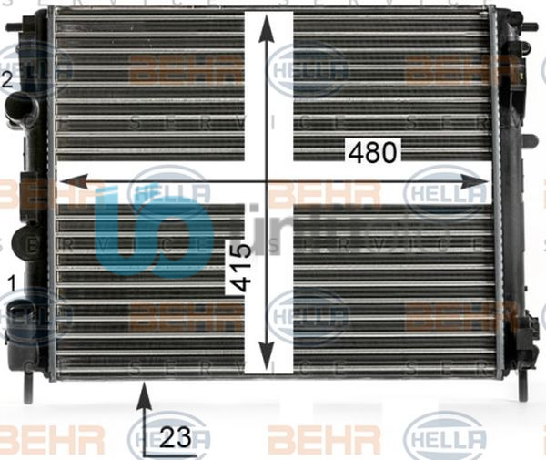 RADYATÖR CLIO II-KNG-LOGAN1.5 DCI-1.6 16V-1.9 DTI-K4M AC KLİMASIZ MEK 480x414x28