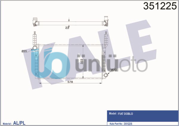 MOTOR RADYATORU DOBLO 1.2Y 01 580x298x16 MEKANIK