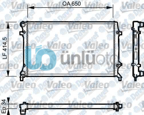 MOTOR RADYATORU (650X438X32) CADDY PASSAT GOLF JETTA OCTAVIA TOURAN ALTEA SUPERB