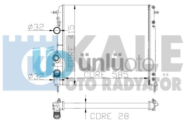 MOTOR RADYATOR MEGANE 1,6 / 2,0 AC (2 SIRA AL+PL)(585x414.5x23)