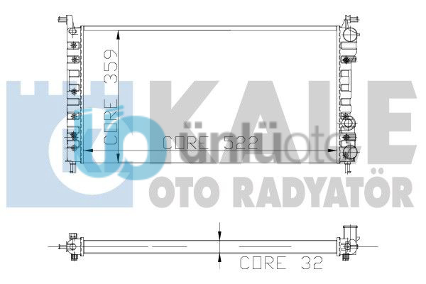 MOTOR RADYATOR PALIO 1,2 / 1,4 (2 SIRA AL+PL) / (522X359X32)