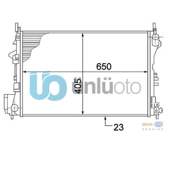 RADYATÖR VECTRA C-SIGNUM 1.6-1.8 16V 02  AC KLİMASIZ MEK 650x405x23 8MK37677120