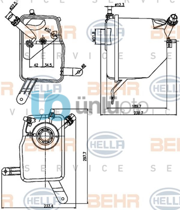 RADYATOR YEDEK SU DEPOSU BMW E60 E61 E63 E64