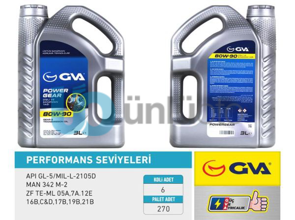 ŞANZIMAN YAĞI 80W90 3 LT API GL-5