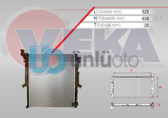 SU RADYATORU BRAZING MITSUBISHI L 200 (KBT,KAT) 2.5 DID M-T 2004-