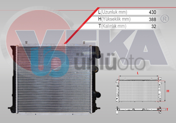 SU RADYATORU BRAZING RENAULT R19 1.4 (ENJEKSIYONLU) A-T/M-T AC+ 1988-1996