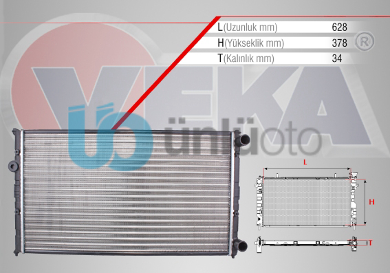 SU RADYATORU MEKANIK VOLKSWAGEN CADDY II (9K9A) 1.9 D M-T 1995-2004