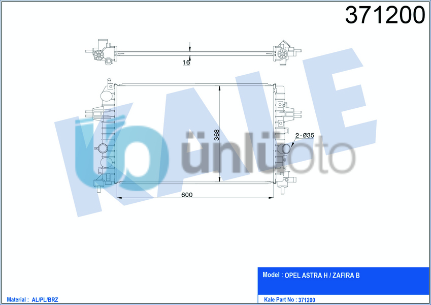 MOTOR SU RADYATORU BRAZING Z16XE Z16XEP Z16XER A16XER ASTRA H ZAFIRA B