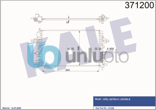 MOTOR SU RADYATORU BRAZING Z16XE Z16XEP Z16XER A16XER ASTRA H ZAFIRA B