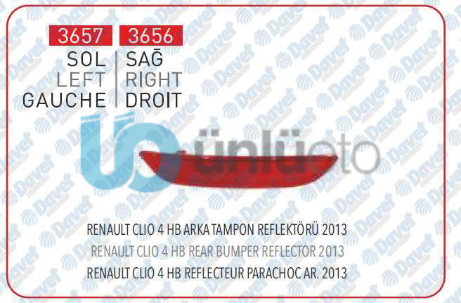 ARKA TAMPON REFLEKTORU SOL CLIO IV 03-