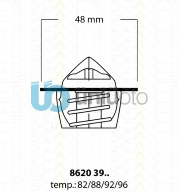 TERMOSTAT 82 C CORSA A 1.2-1.4-ASTRA F 1.4-1.6-VECTRA A-B 1.6 V2154