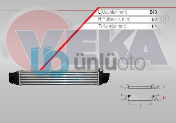 TURBO RADYATORU (INTERCOOLER) FIAT FIORINO (225) 1.3 MJT EURO 4 2007-