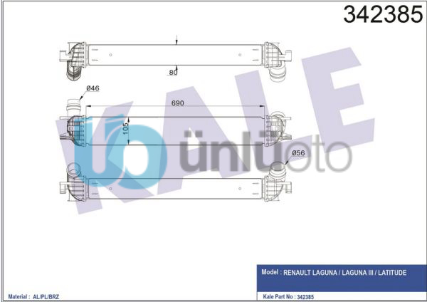 TURBO RADTATORU LAGUNA III LATITUDE 1,5DCI / 2,0DCI