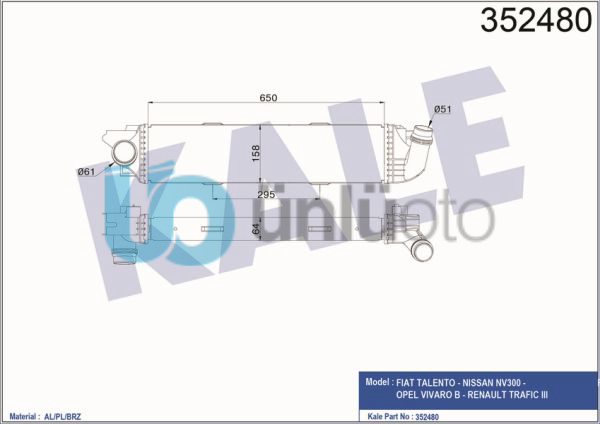 TURBO RADYATORU VIVARO TRAFFIC III 1.6 CDTI 14  NV300