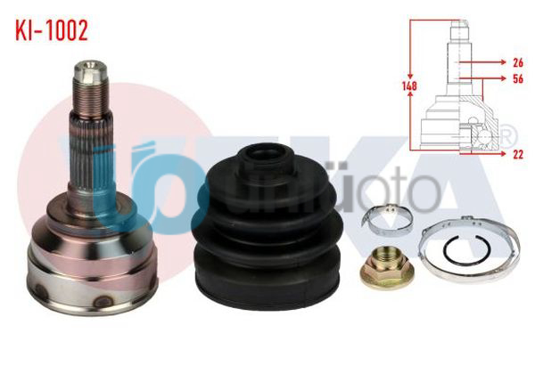 AKS KAFASI SOL-SAG ON DIS KIA SEPHIA (FA) 1.5i 16v  26X22X56 UZUNLUK 148 mm 1993