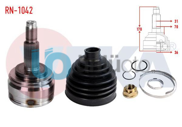 AKS KAFASI SOL-SAG ON DIS (INCE FREZE) RENAULT MASTER III (FV) 2.3 DCI 31X36X70